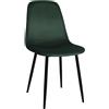 Sedia per Sala Riunioni NAIPES, Struttura in Metallo Nero, in Velluto Verde