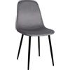 Sedia per Sala Riunioni NAIPES, Struttura in Metallo Nero, in Velluto Grigio Scuro