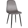 Sedia per Sala Riunioni NAIPES, Struttura in Metallo Nero, in Velluto Grigio
