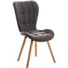 Sedia per sala attesa e ospiti ELGAR, elegante legno naturale rivestito in tessuto, in grigio chiaro
