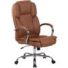 Poltrona ufficio MONTANA, specifica per persone in sovrappeso, resistenza fino a 150kg, in pelle color marrone chiaro