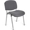 Sedia per Sala Attesa MOBY BASE, in Grigio e gambe Cromate