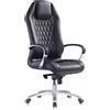 Poltrona ergonomica BATURA, design elegante in vera pelle, colore nero