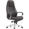 Poltrona per ufficio TINDAYA, design ergonomico, meccanismo sincronizzato, in vera pelle colore marrone scuro