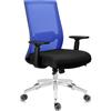 Sedia da Ufficio NIXON, Design Innovativo, Rete e Tessuto Blu