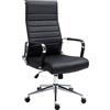 Sedia da Ufficio KOLMU, Design Accattivante, Struttura in Metallo, in Vera Pelle Nera