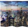 Paravento a 5 pannelli LED CITY, 180x200x2,5cm, Struttura in Legno