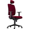 Sedia Ergonomica PIERO, in Tessuto color Bordeaux