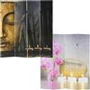Paravento separé a 4 pannelli VINTAGE BUDDHA, 180x160x2,5cm, Legno