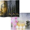 Paravento separé a 5 pannelli VINTAGE BUDDHA, 180x200x2,5cm, in legno