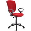 Sedia da ufficio CALIPSO, schienale regolabile, imbottita, tessuto rosso