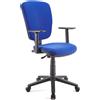 Sedia da ufficio CALIPSO PLUS, Regolabile, in Tessuto Blu