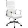 Sedia da Ufficio KOLMU, Design Accattivante, Struttura in Metallo, in Vera Pelle Bianca