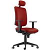 Sedia Ergonomica PIERO, in Pelle color Bordeaux