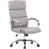 Poltrona per Ufficio DUBLIN, Doppia Imbottitura, Base in Metallo, Tessuto, Grigio