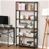 Libreria PARMA, Stile Industriale 80x30x180cm, Metallo e Legno color Rovere