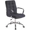 Poltrona da ufficio DELAN PRO, Design Moderno, Cuciture a Vista, Tessuto Nero