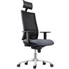 RICONDIZIONATO Sedia Ergonomica MARSA con Poggiatesta, Base Alluminio, Tessuto Ignifugo, in Grigio