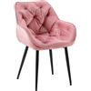 Poltroncina per Sala d'Attesa TEXAS, Imbottita e Trapuntata, in Velluto Rosa