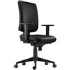 Sedia Ergonomica PIERO, in Vera Pelle color Nero