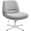 Poltroncina COMFY, Girevole, Regolabile in Altezza, Comoda Imbottitura, Tessuto Grigio