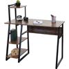 Scrivania Per Ufficio HELIX, 100x50x102 cm, Design Moderno, Mensole Laterali, Ripiano Marrone