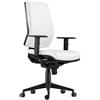 Sedia Ergonomica OLIVER, Braccioli Regolabili, in Vera Pelle Bianca
