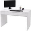 Scrivania Studio MANCHESTER, 2 Ampi Cassetti, In Bianco Lucido, 100x60cm