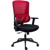 Sedia Ergonomica SUPRA, Confortevole, Supporto Lombare, Rete Traspirante e Tessuto, Rosso
