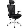 Sedia Ergonomica TOWER, Poggiapiedi Estensibile, Sostegno Lombare, Nero