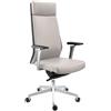 Poltrona Direzionale PERONI, Elegante, Design Moderno, Regolabile, Vera Pelle, Grigio Chiaro