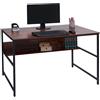 Scrivania per PC EVOKE, 120x60x78cm, Telaio in Acciaio Nero, Piano in Legno Colore Noce