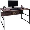 Scrivania per PC EVOKE, 120x60x78cm, Telaio in Acciaio Nero, Piano in Legno Colore Faggio