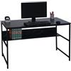 Scrivania per PC EVOKE, 120x60x78cm, Telaio in Acciaio Nero, Piano in Legno Colore Nero