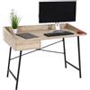 Scrivania PHOENIX, Stile Industriale, Pratica e Versatile, 114x98x60, Legno e Metallo, color Rovere