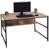 Scrivania per PC EVOKE, 120x60x78cm, Telaio in Acciaio Nero, Piano in Legno Colore Rovere