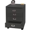 Cassettiera con Ruote DONY, 4 Cassetti, 40x41x55cm, in Acciaio colore Grigio