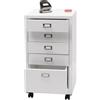 Cassettiera con Ruote DONY PRO, 5 Cassetti, 40x41x75cm, in Acciaio colore Bianco