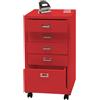 Cassettiera con Ruote DONY PRO, 5 Cassetti, 40x41x75cm, in Acciaio colore Rosso
