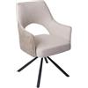 Poltroncina ANNIE, Girevole, Comoda Imbottitura, in Tessuto colore Panna
