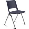 Sedia Conferenze CARINA, Gambe Cromate, Seduta Blu
