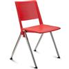 Sedia Conferenze CARINA, Gambe Cromate, Seduta in Rosso