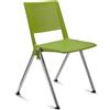 Sedia Conferenze CARINA, Gambe Cromate, Seduta Verde