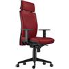 Sedia Ergonomica Marvel in Vera Pelle color Bordeaux