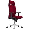 Sedia Ergonomica MARVEL in Tessuto color Bordeaux, Base Metallica