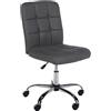 Sedia Per Ufficio PARKER, Design Moderno ed Essenziale, Imbottita, in Pelle Grigia