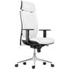 Sedia Ergonomica Marvel in Vera Pelle color Bianco, Base Metallica