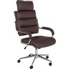 Poltrona Per Ufficio SALEM, Design Elegante e Moderno, Robusta e Confortevole, Pelle Marrone