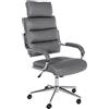 Poltrona Per Ufficio SALEM, Design Elegante e Moderno, Robusta e Confortevole, Pelle Grigia