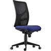 Sedia da Ufficio MILO, Senza Braccioli, In Tessuto Ignifugo Blu Scuro